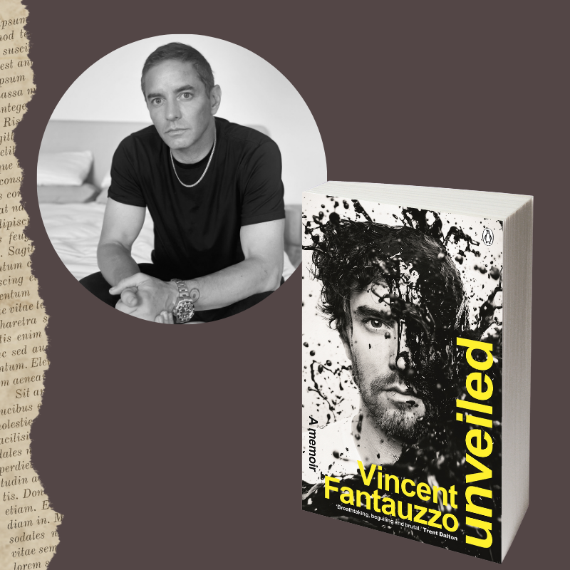 Author face and book cover